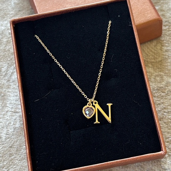 Brand New 14K Gold Plated 925 Sterling Silver Initial "N" & Alexandrite Necklace - Picture 3 of 16